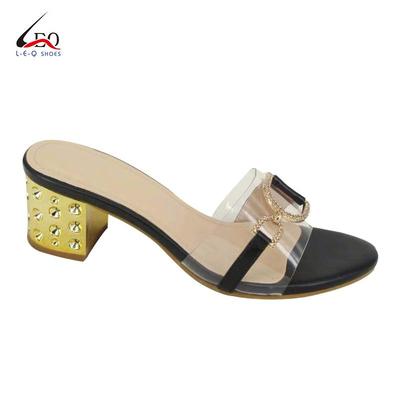 ODM&OEM Newest Style Mid-Heel Fashion Slippers For Women Ladies Elegant Slipper With 2 Inch Height Block Heel Footwear For Manufactory