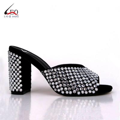 Wonderful and Brilliant Design High Heel Shoes Round Head With Diomands For Lady
