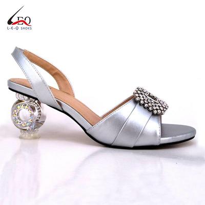 Crystal Middle Heel Shoes Latest And Fashion Sandals With Buckle Ladies Shoes